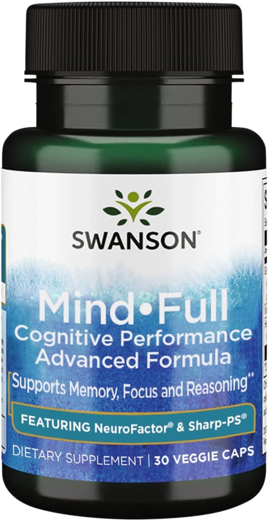 Swanson Cognitive Performance Advanced Formula for Mind Health - 30 Veg Caps