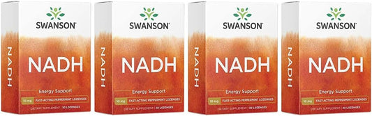 Swanson Fast-Acting NADH Supplement 10mg 30 Tablets - High Bioavailability - 4 Pack