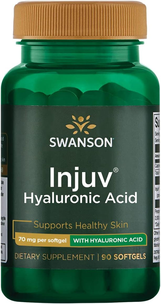 Swanson Injuv Softgels - Promotes Skin Moisture with 140mg Hyaluronic Acid - 90 Count