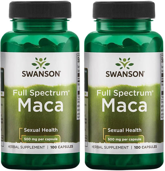 Swanson Maca 500mg Capsules - Pack of 100 x 2