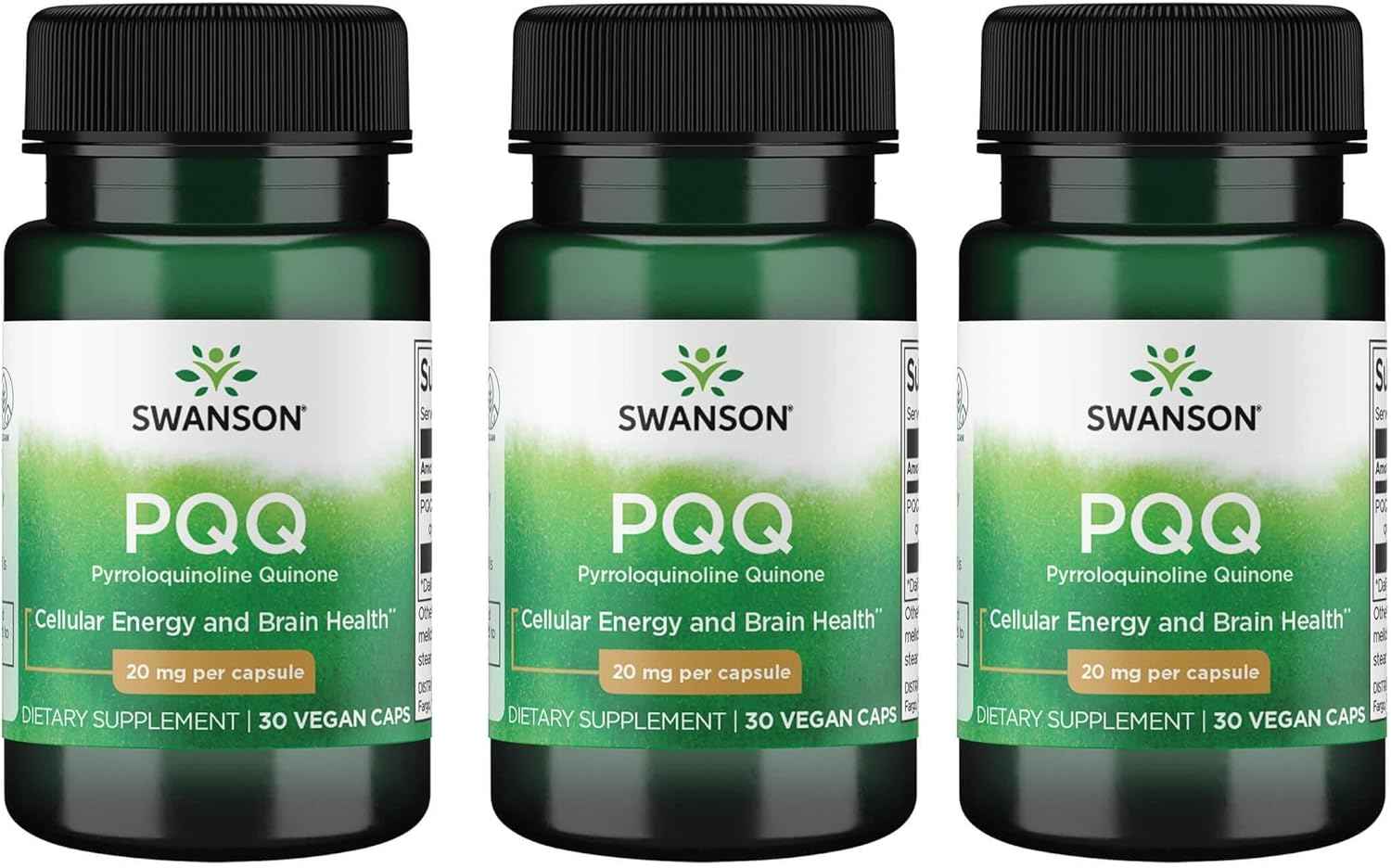 Swanson Pqq Pyrroloquinoline Quinone 20 mg 30 Veg Caps (3 Pack)