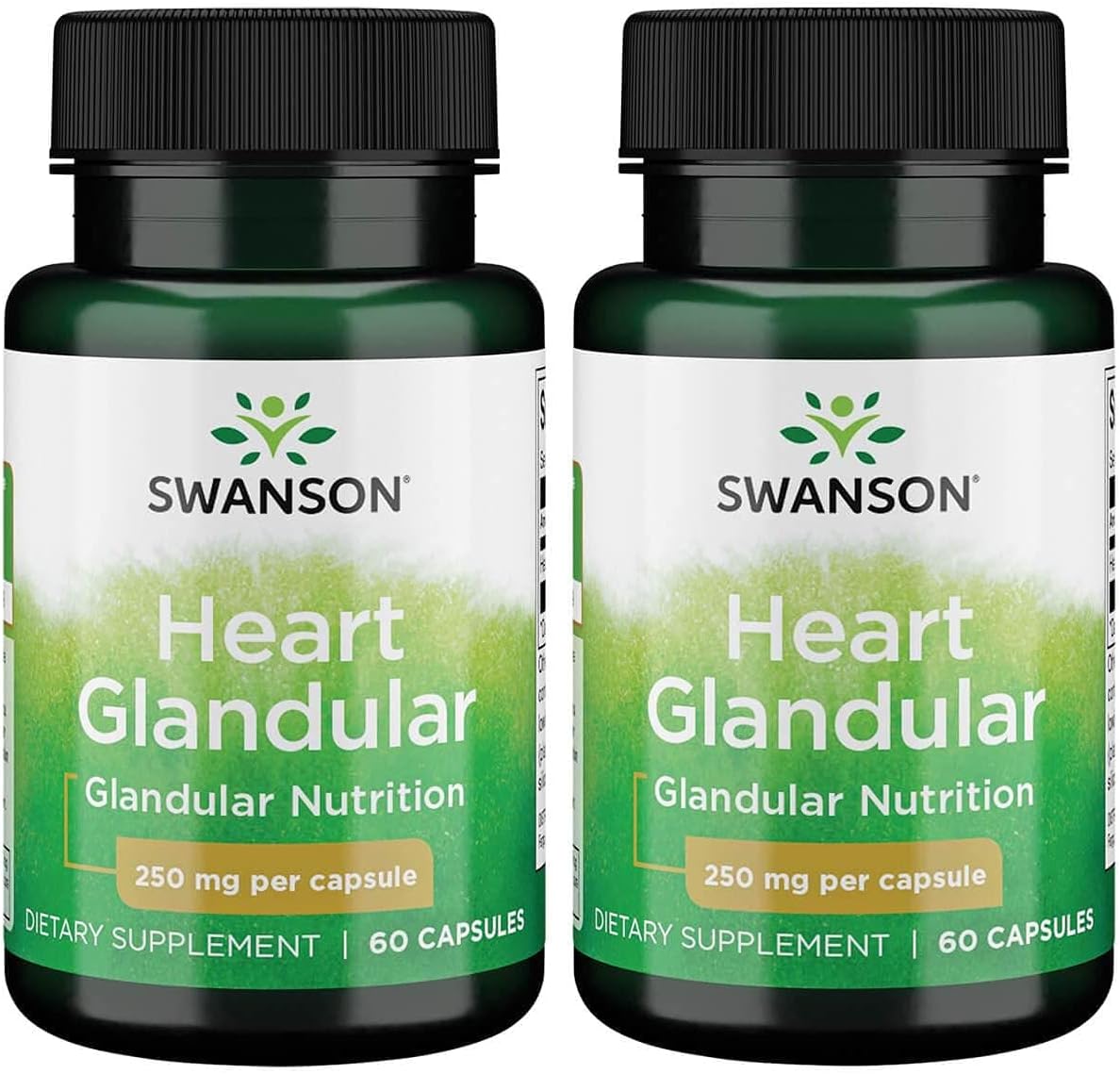 Swanson Raw Heart Glandular Capsules - 250mg, 60 Count (2 Pack)