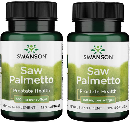 Swanson Saw Palmetto for Men - Prostate and Urinary Health Support - 160mg, 120 Softgels (2 Pack)