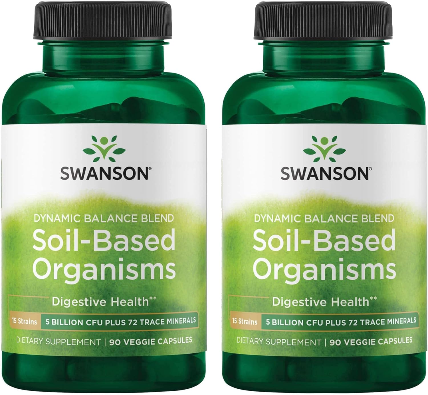Swanson Soil-Based Organisms Supplement 5 Billion Cfu 90 Veg Capsules - Pack of 2