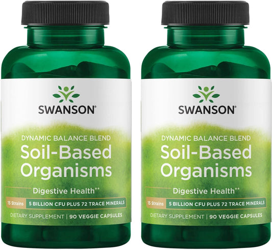 Swanson Soil-Based Organisms Supplement 5 Billion Cfu 90 Veg Capsules - Pack of 2