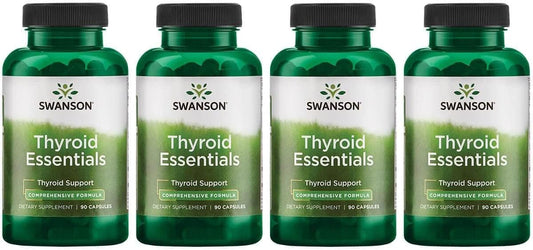 Swanson Thyroid Essentials Capsules - Pack of 90 (4 Bottles)