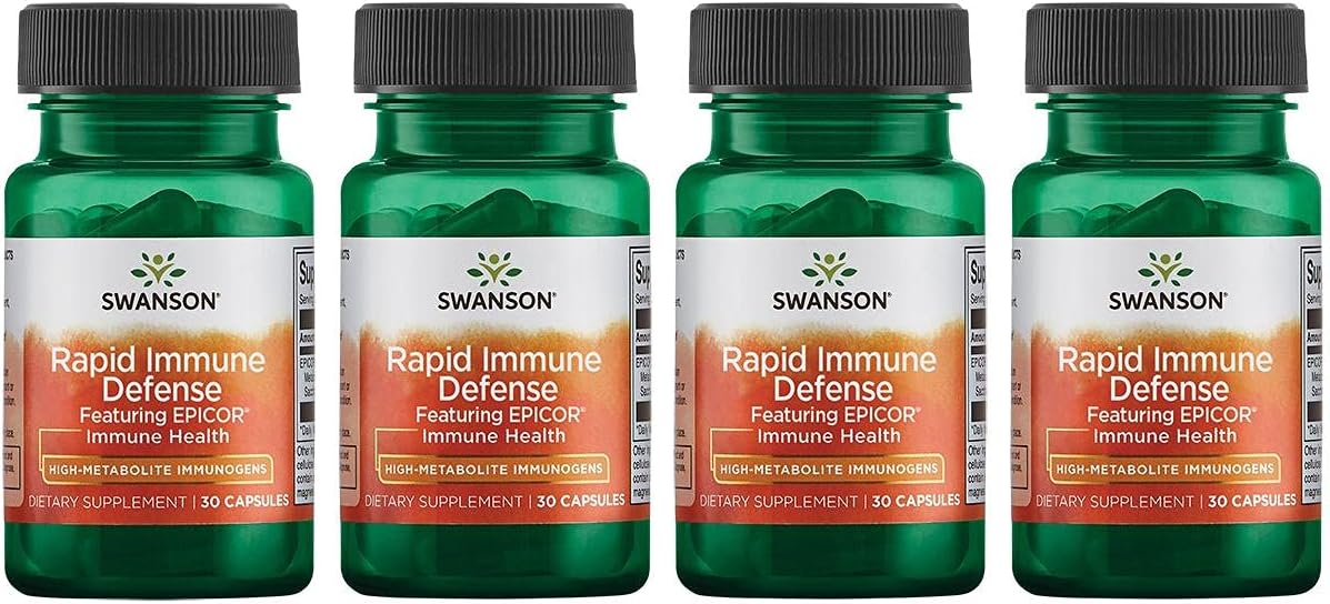 Swanson Ultra Rapid Immune Defense with Epicor 500mg 30 Capsules - Pack of 4