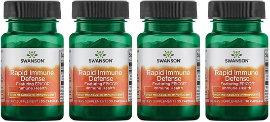 Swanson Ultra Rapid Immune Defense with Epicor 500mg 30 Capsules - Pack of 4