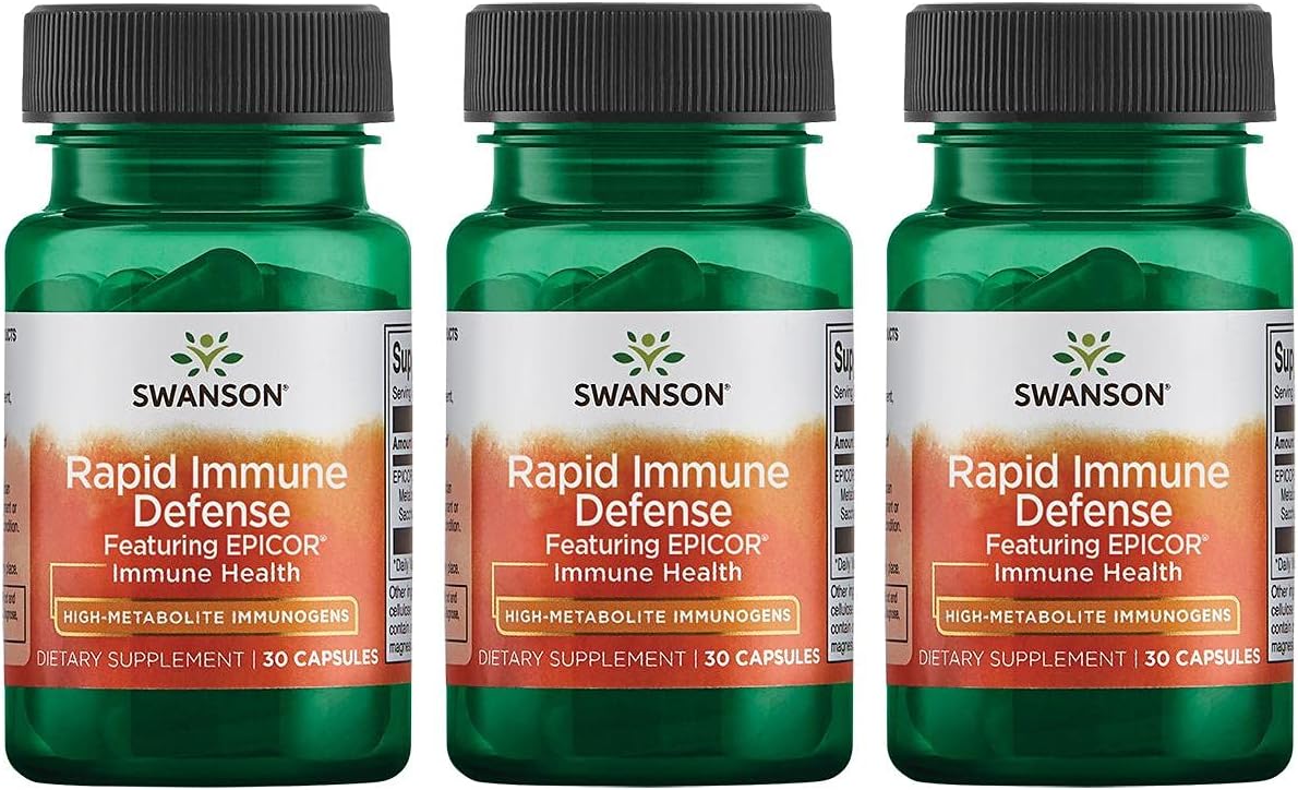 Swanson Ultra Rapid Immune Defense with Epicor 500mg - 90 Capsules - Pack of 3
