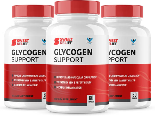 Sweet Relief Vitamin Evo 3 Pack - Glycogen Support & Blood Vessel Cleaner - Advanced Formula for Overall Wellness - 180 Capsules