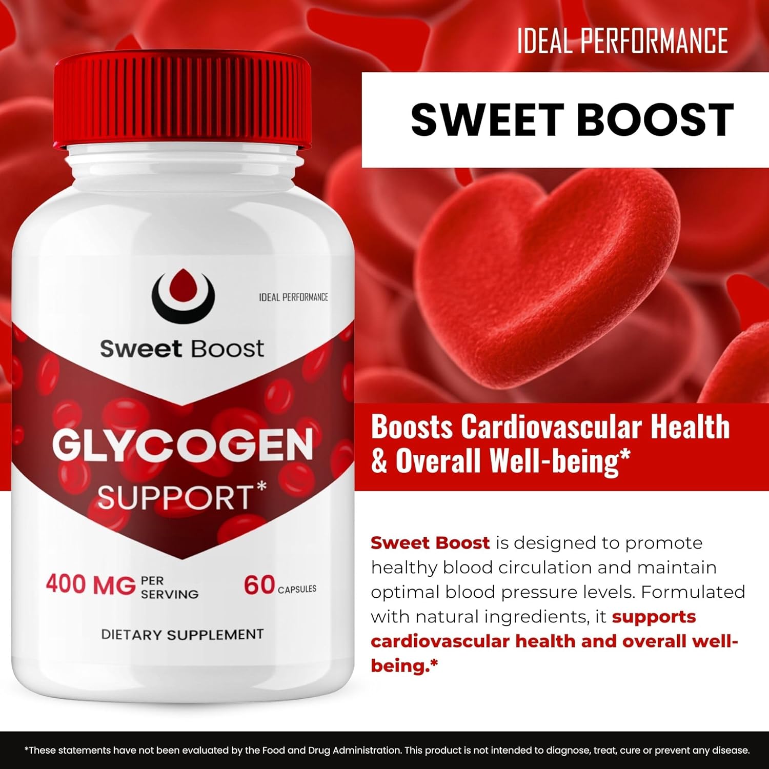 SweetBoost Maximum Strength Glycogen Support Capsules - Dietary Supplement for Ideal Performance - Advanced Formula (3 Pack)