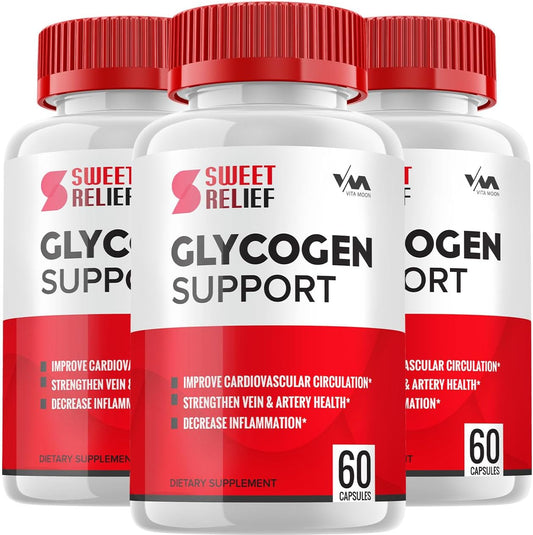 SweetRelief Glycogen 3-Pack - Advanced Formula for Overall Wellness - 180 Capsules - Sweet Relief Capsule Cleaner - Reviews