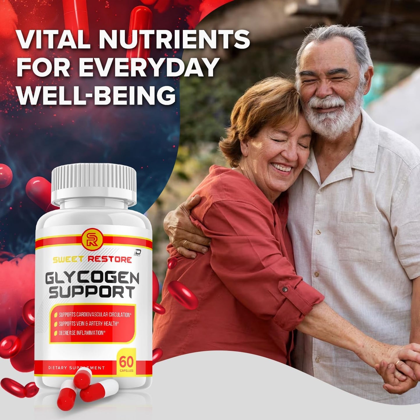SweetRestore Advanced Formula Capsules - Extra Strength Pills for Healthy Circulation and Overall Wellness - Natural Vitamins for Optimal Health - 60 Capsules