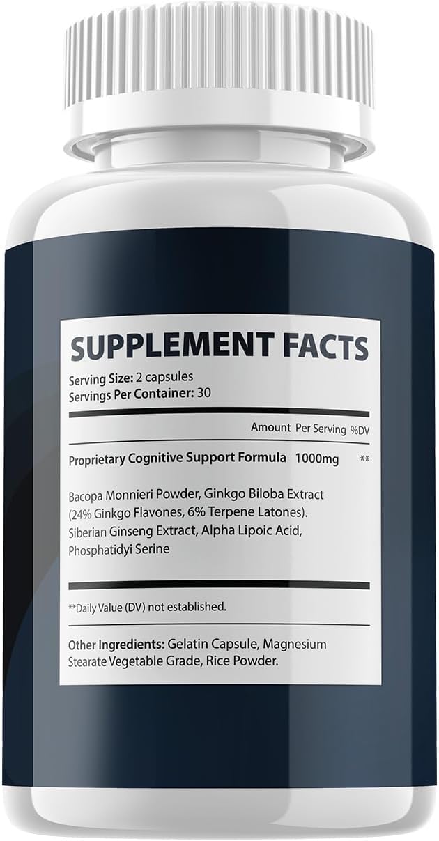 SynaBoost Brain Supplement Capsules - All-Natural Memory and Focus Pills with Maximum Strength Formula - 60 Capsules