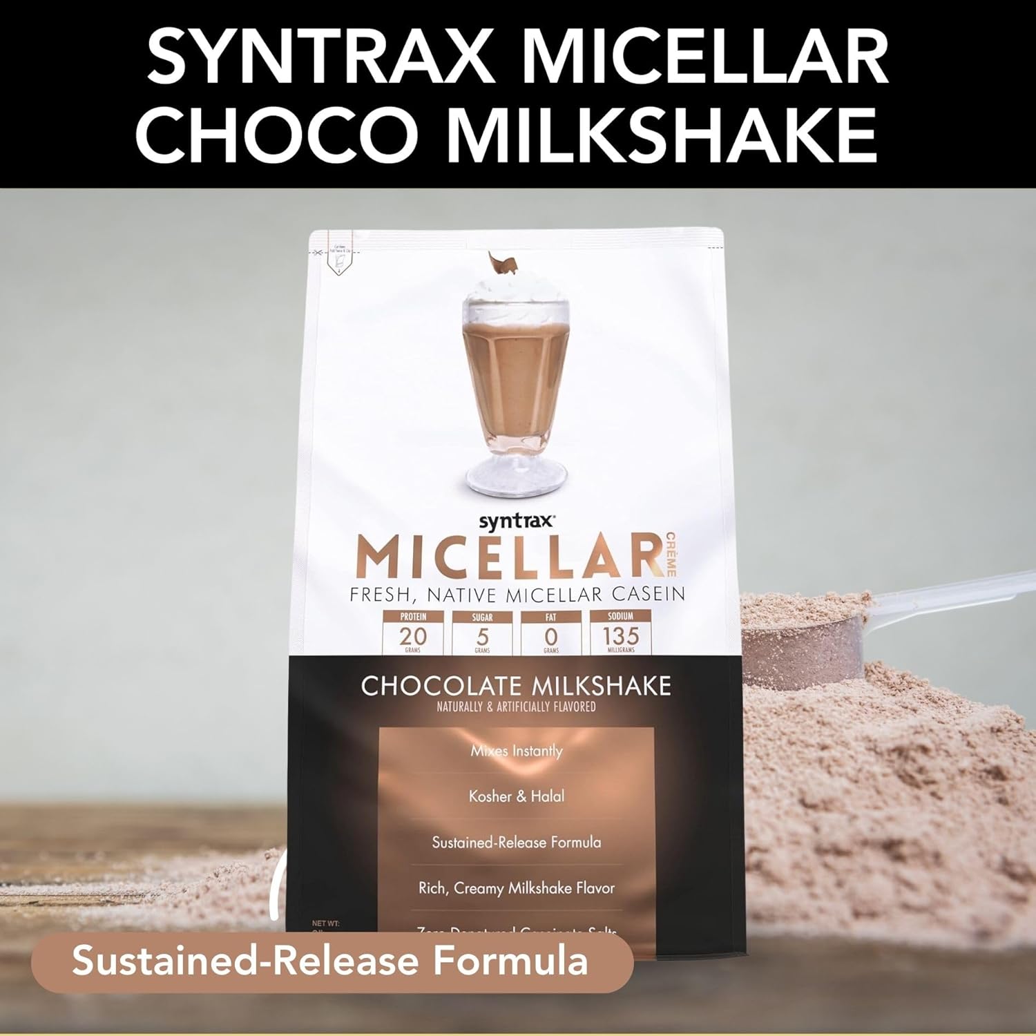 Syntrax Bundle: Micellar Créme Chocolate Milkshake, 2lb + Worldwide Nutrition Keychain