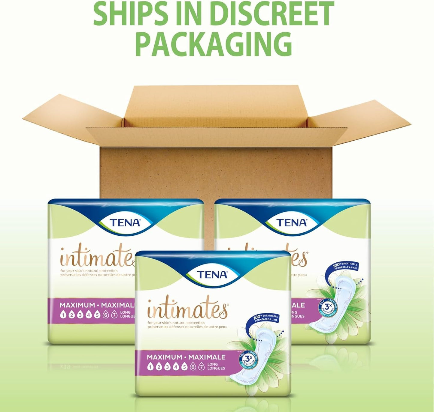 TENA Women's Incontinence Pads, Maximum Absorbency - Large, 56 Count, Overnight Absorbency, Postpartum & Bladder Control Underwear