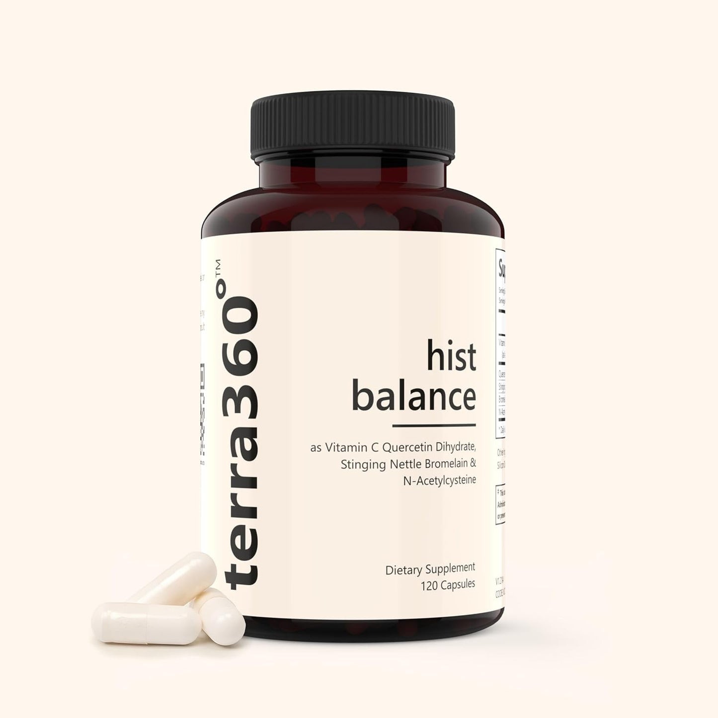 terra360° Hist Balance Capsules with Quercetin & Stinging Nettles - Antioxidant Supplement for Seasonal Support, Cellular, Immune & Heart Health - 120 Count