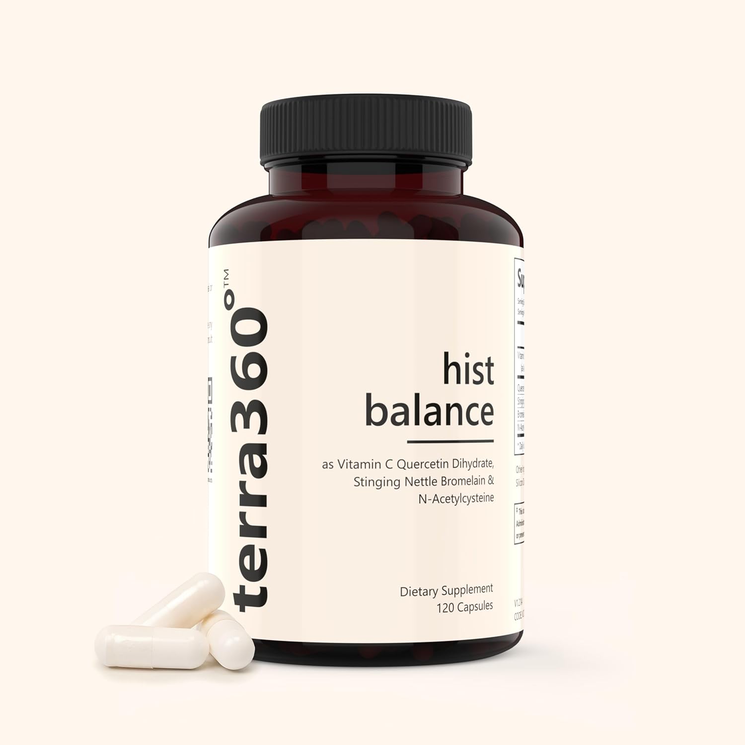 terra360° Hist Balance Capsules with Quercetin & Stinging Nettles - Antioxidant Supplement for Seasonal Support, Cellular, Immune & Heart Health - 120 Count