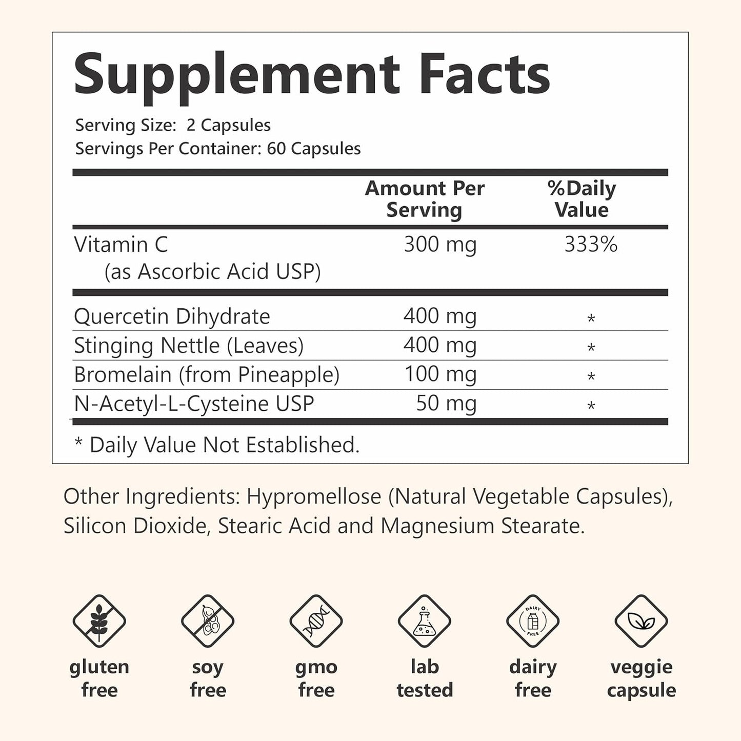 terra360° Hist Balance Capsules with Quercetin & Stinging Nettles - Antioxidant Supplement for Seasonal Support, Cellular, Immune & Heart Health - 120 Count