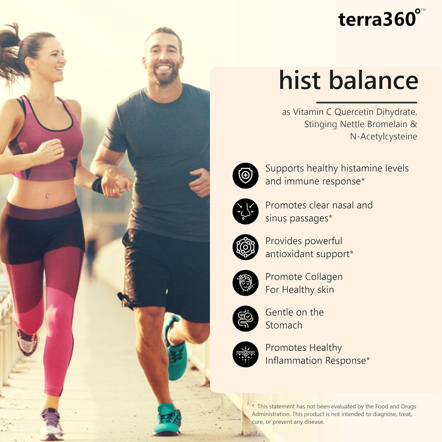terra360° Hist Balance Capsules with Quercetin & Stinging Nettles - Antioxidant Supplement for Seasonal Support, Cellular, Immune & Heart Health - 120 Count