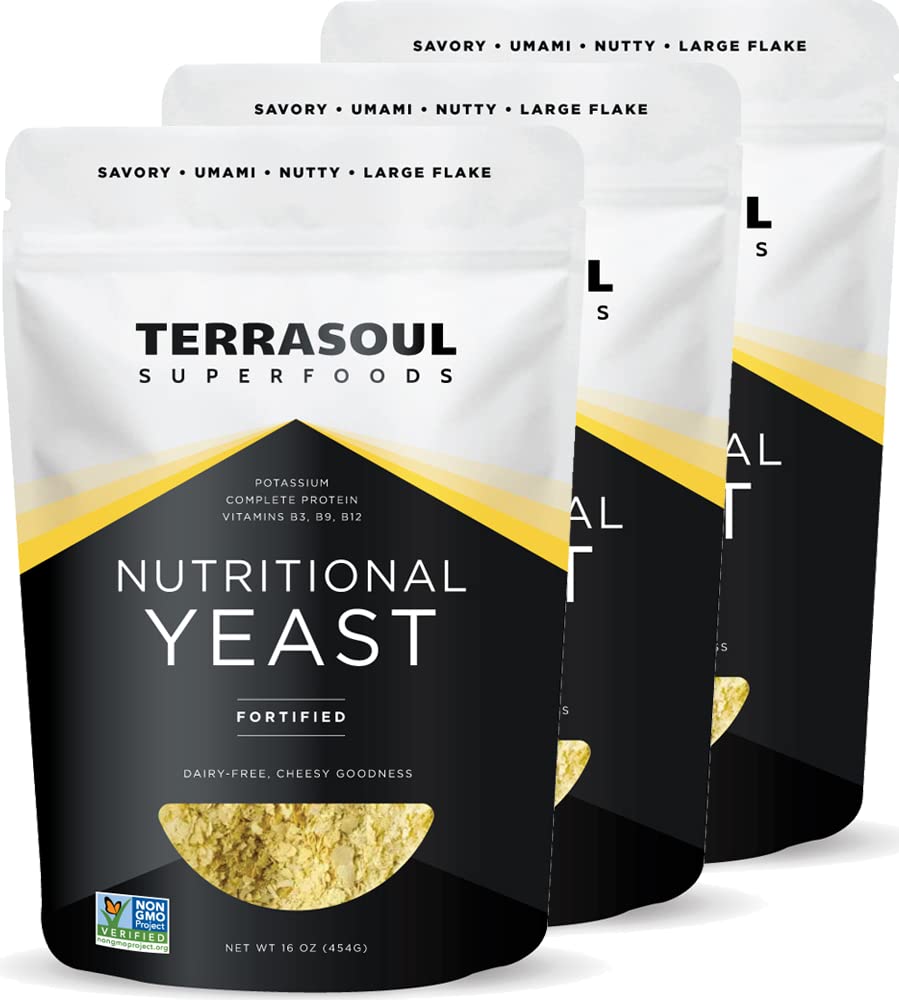 Terrasoul Superfoods Nutritional Yeast Flakes 9 Lbs Pack Fortified Vegan Cheese Seasoning Plant-Based Protein Boost
