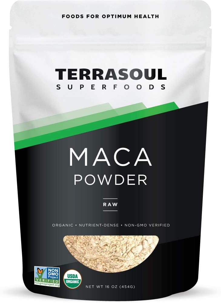 Terrasoul Superfoods Organic Raw Maca Powder - 1 Lb | Premium Quality for Stamina & Energy Boost