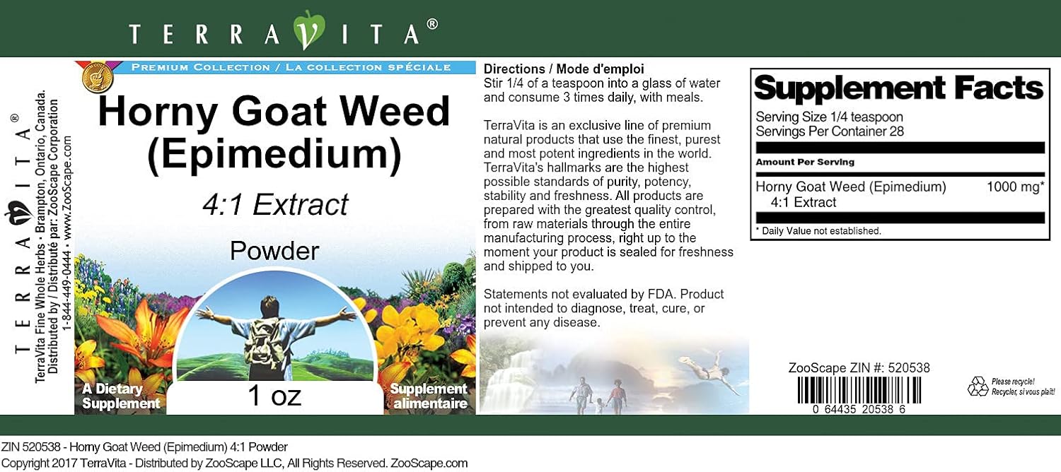 Terravita Epimedium 4:1 Powder (1 oz) - Pack of 2
