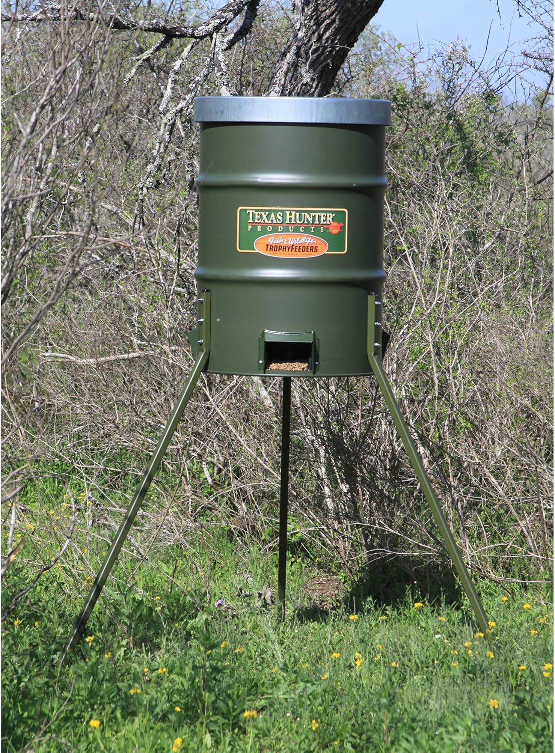 Texas Hunter 300lb Barrel Protein Feeder for Wildlife - Model PF300