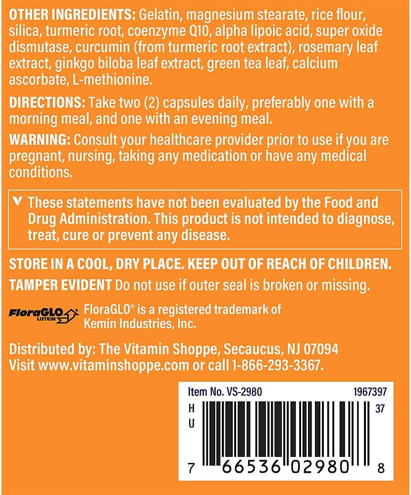 The Vitamin Shoppe Opti-Vue with Floraglo Lutein Capsules (240 Count)