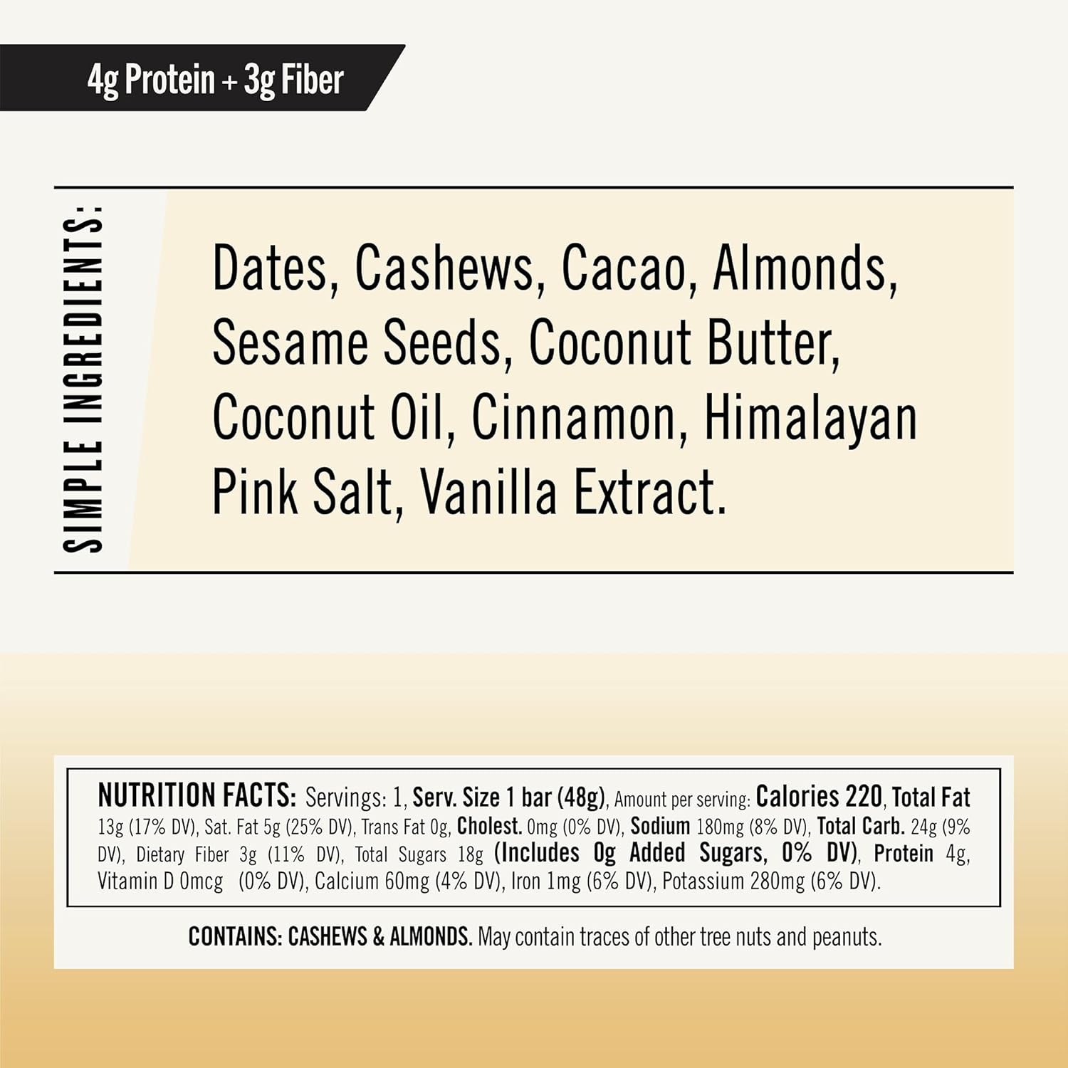 Thunderbird Energetica Snickerdoodle Cashew Tahini Energy Bars - 12 Count, 1.7 oz, Gluten-Free, Protein-Packed, Vegan, Paleo, Non-GMO, No Added Sugar