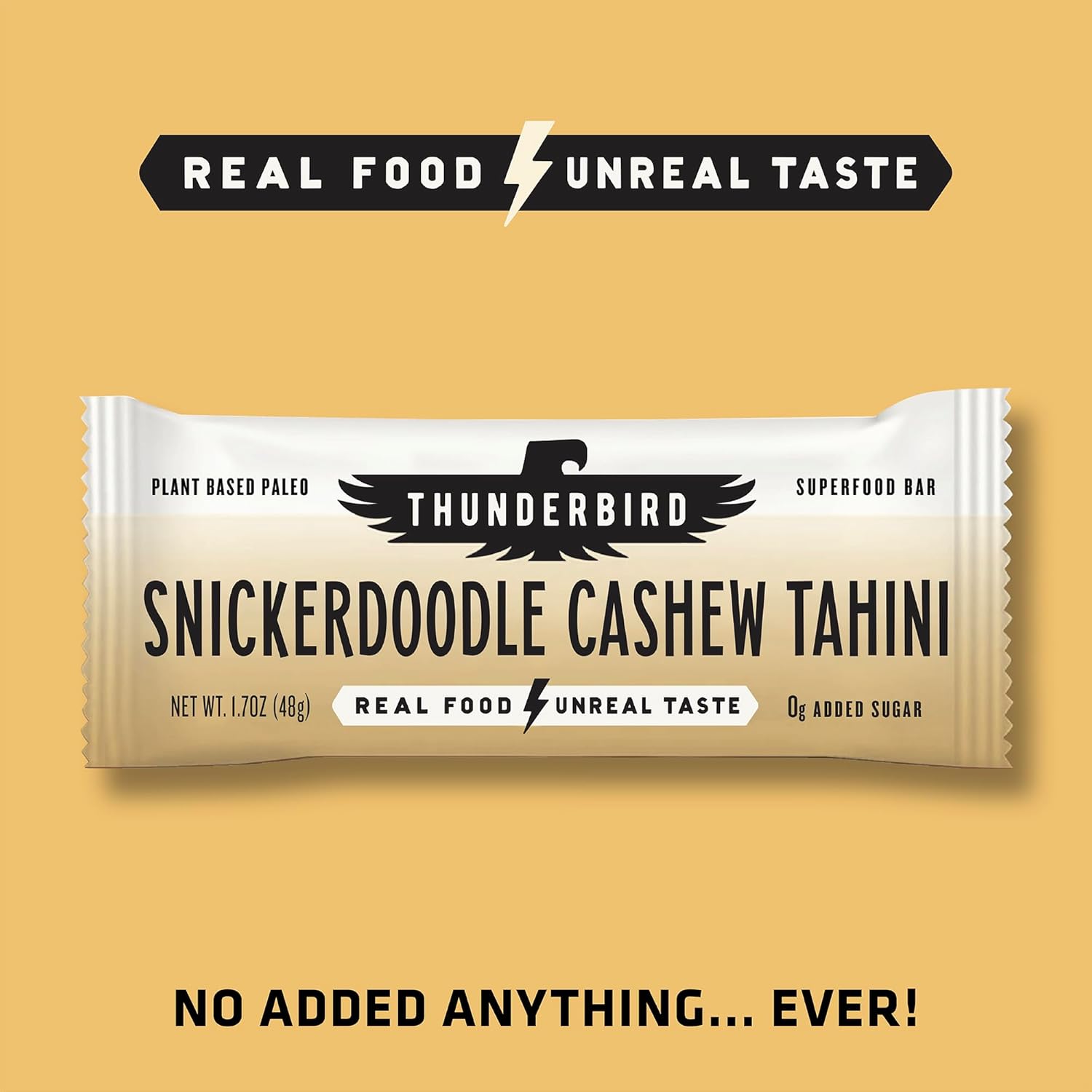Thunderbird Energetica Snickerdoodle Cashew Tahini Energy Bars - 12 Count, 1.7 oz, Gluten-Free, Protein-Packed, Vegan, Paleo, Non-GMO, No Added Sugar
