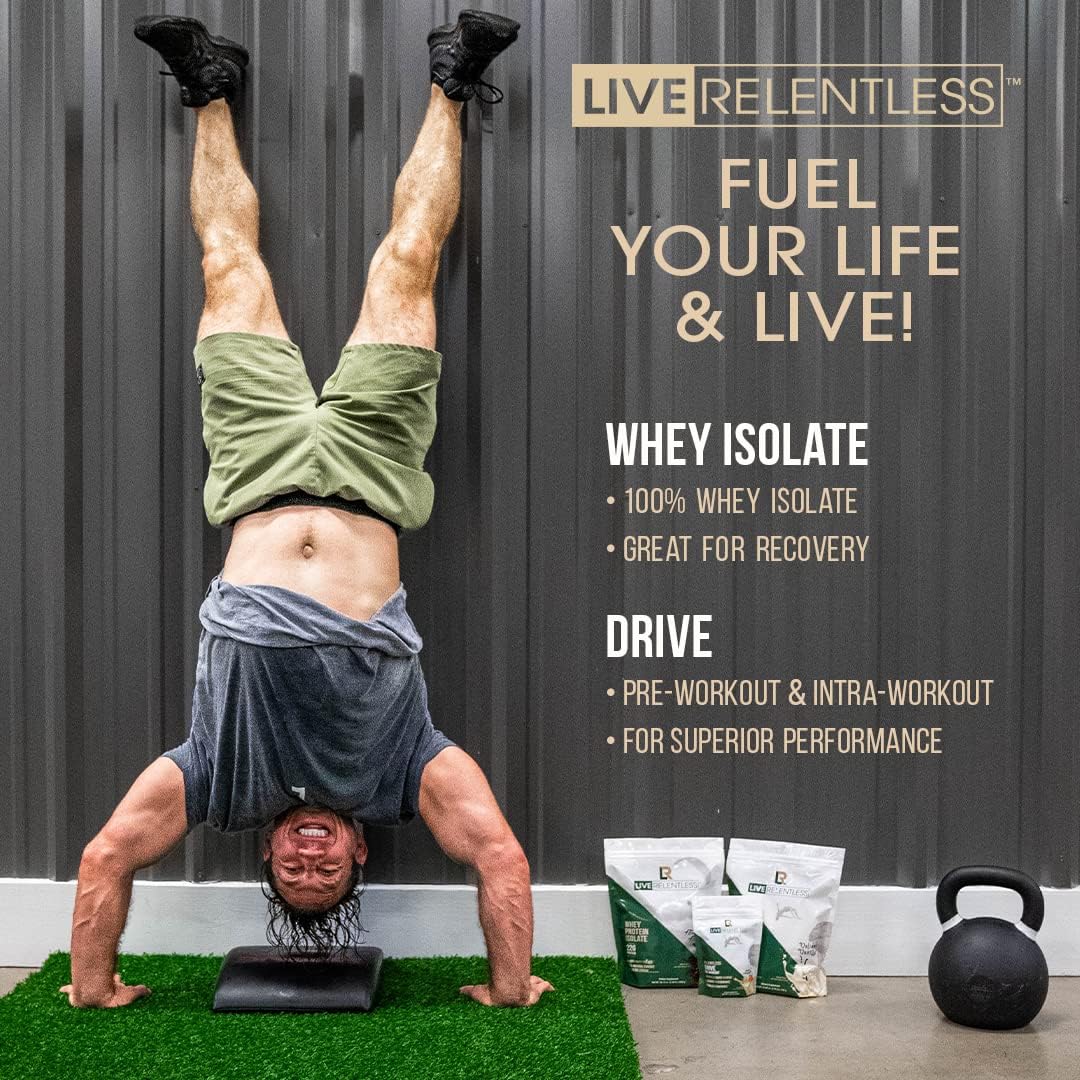 Tim Kennedy's Relentless Live Pre-Workout: Merica's Strawlemon, 30 Servings, 300mg Caffeine, USA-Made