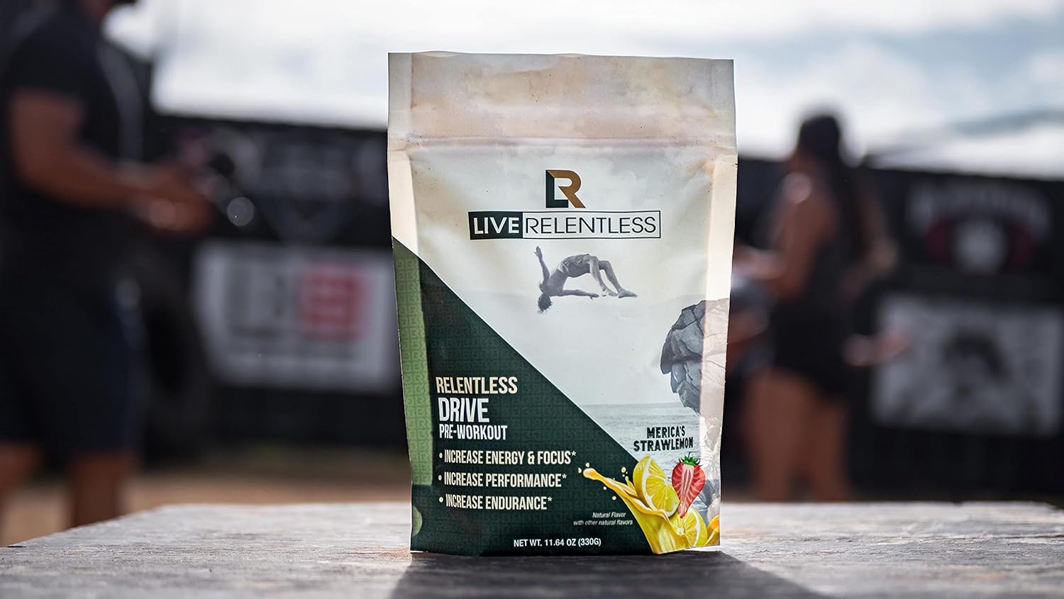 Tim Kennedy's Relentless Live Pre-Workout: Merica's Strawlemon, 30 Servings, 300mg Caffeine, USA-Made