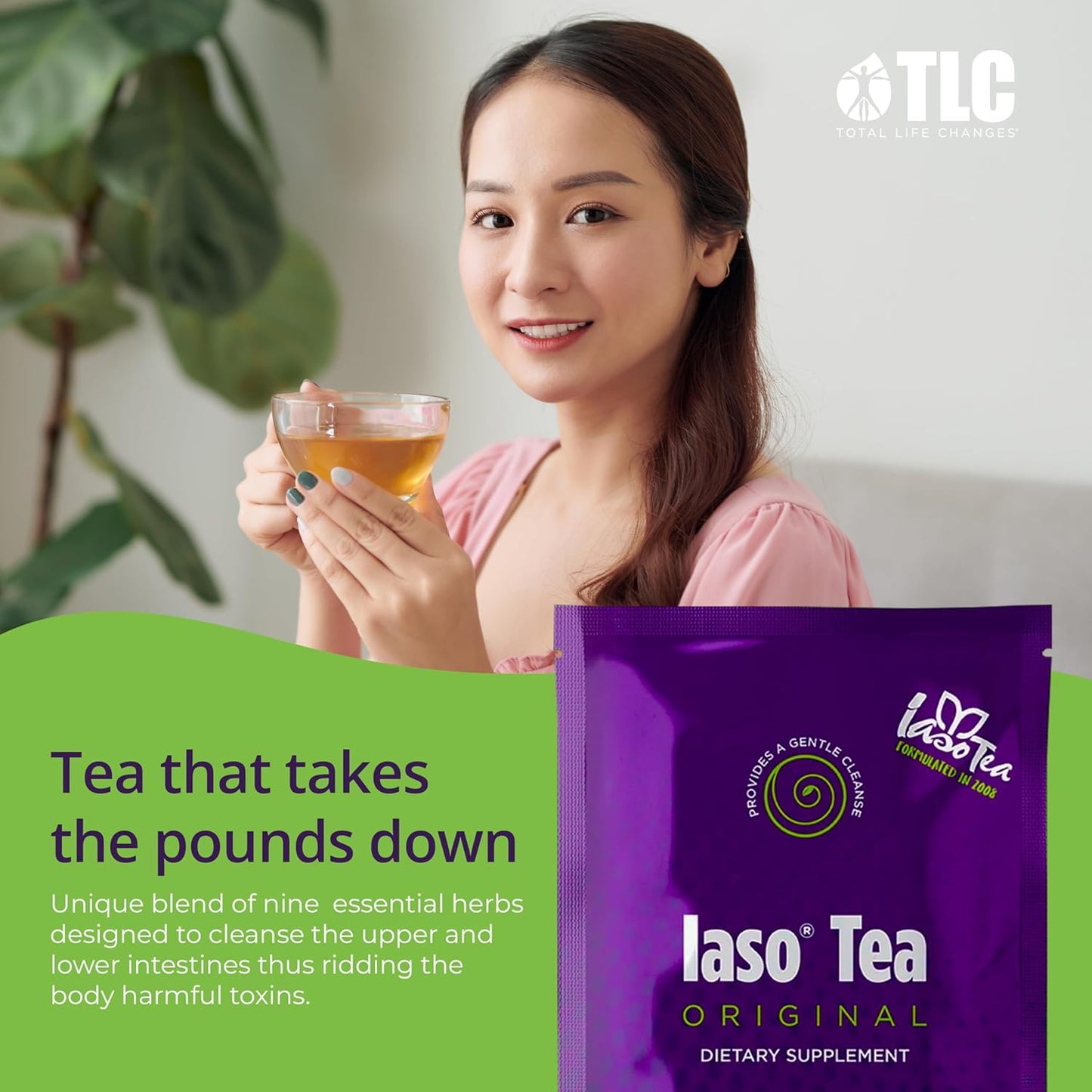 TLC Iaso Instant Tea Original - Cleansing & Refreshing Drink for Balanced Lifestyle - 200 Sachets in 10 Pack