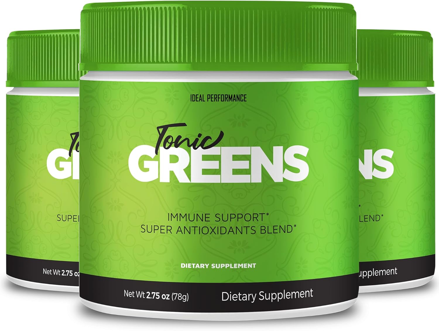 Tonic Greens Powder Supplement - Advanced Formula for Energy - Maximum Strength BCAA - All Natural Green Blend - 3 Pack