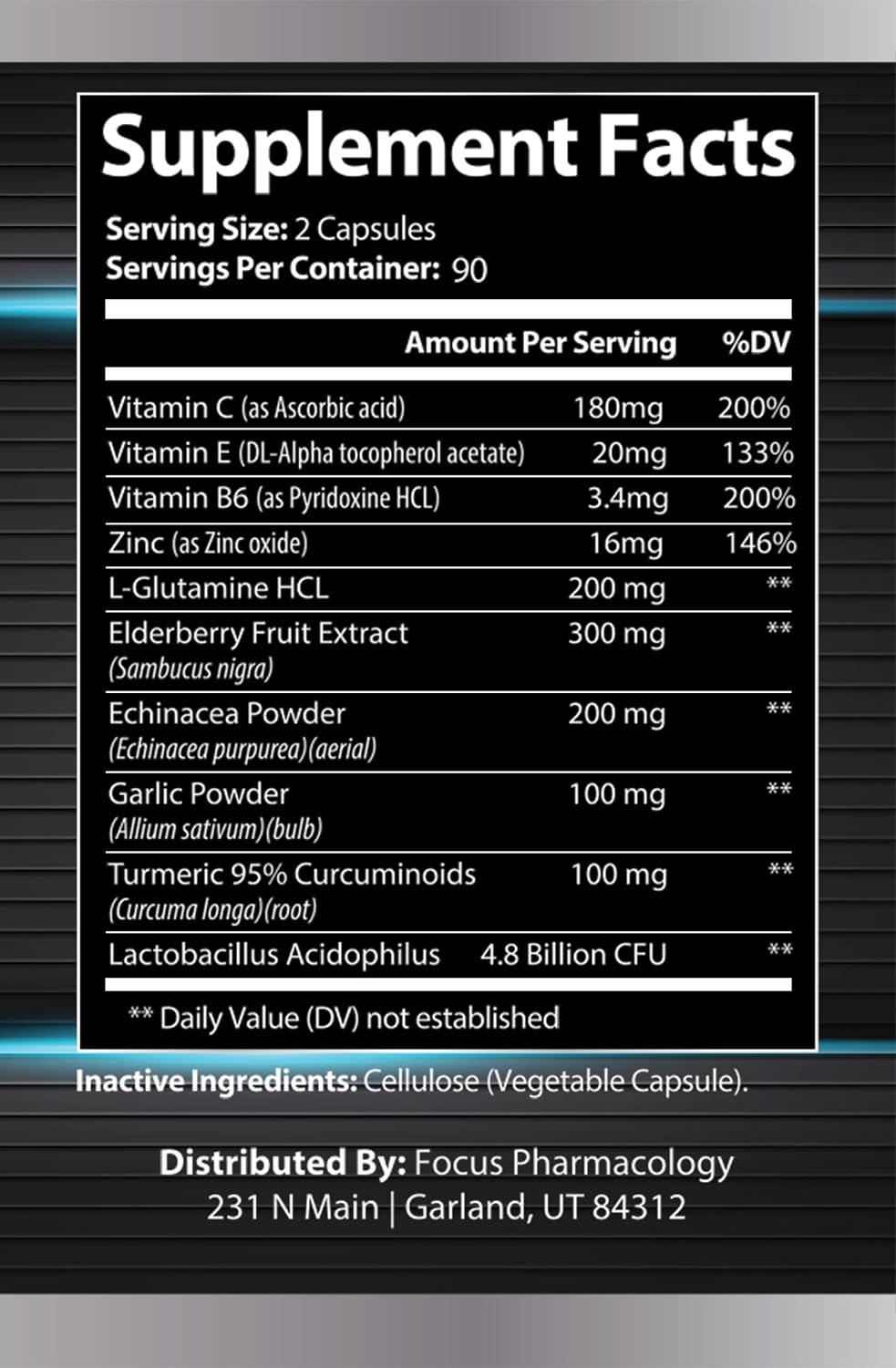 Top 10 Immune Support Supplement Blend - 180 Ct with Elderberry, Vitamin C, Echinacea, Zinc, Garlic, Turmeric, Probiotics