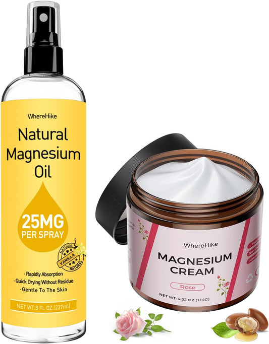 Topical Magnesium Cream for Pain Relief, Sleep, and Muscle Relaxation - Nighttime Lotion for Leg Cramps, Calmness, and Hydration - Safe for Kids - Natural Body & Skin Care