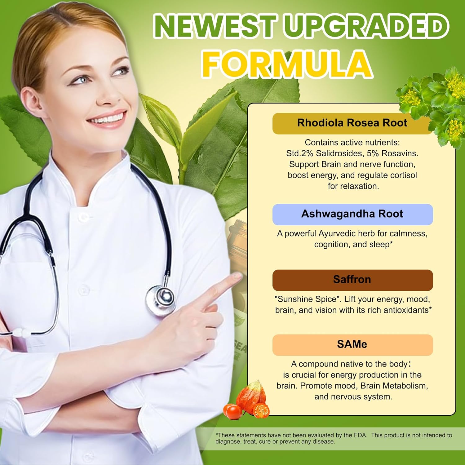 Totaria Liposomal Rhodiola Rosea Tincture with Ashwagandha, L-Theanine, Saffron - Ultra Strength Supplement with Magnesium for Cortisol Support