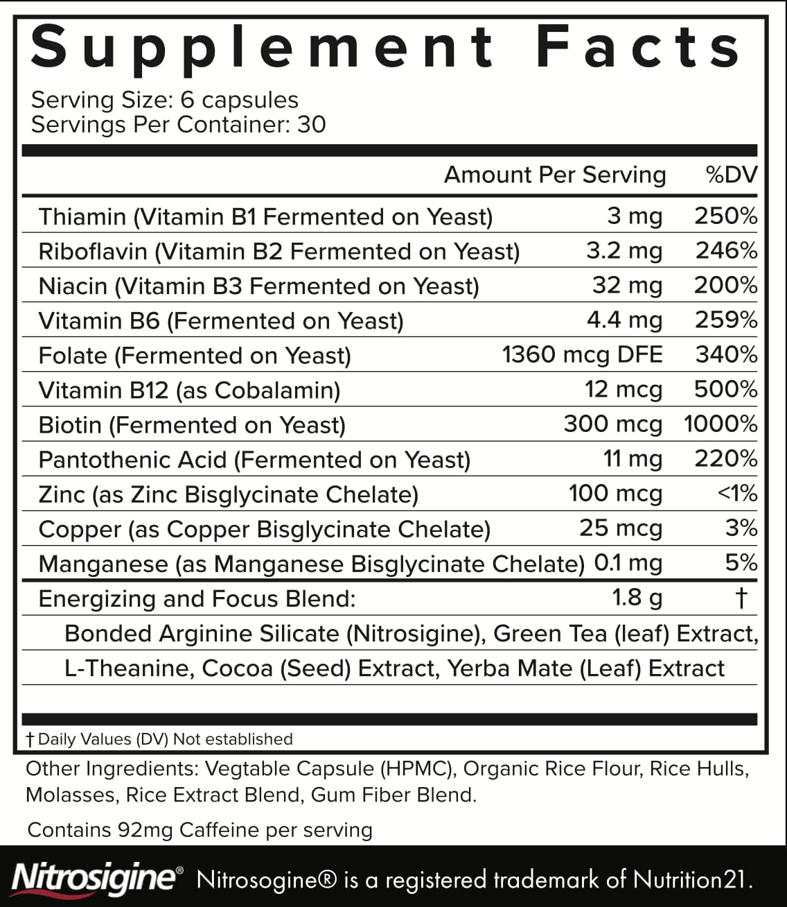 Tranont Vibe Nootropic Supplement - 180 Capsules - Natural Brain Support Formula for Energy, Focus, and Clarity - Brain Fog Relief - Nutrient-Packed Ingredients