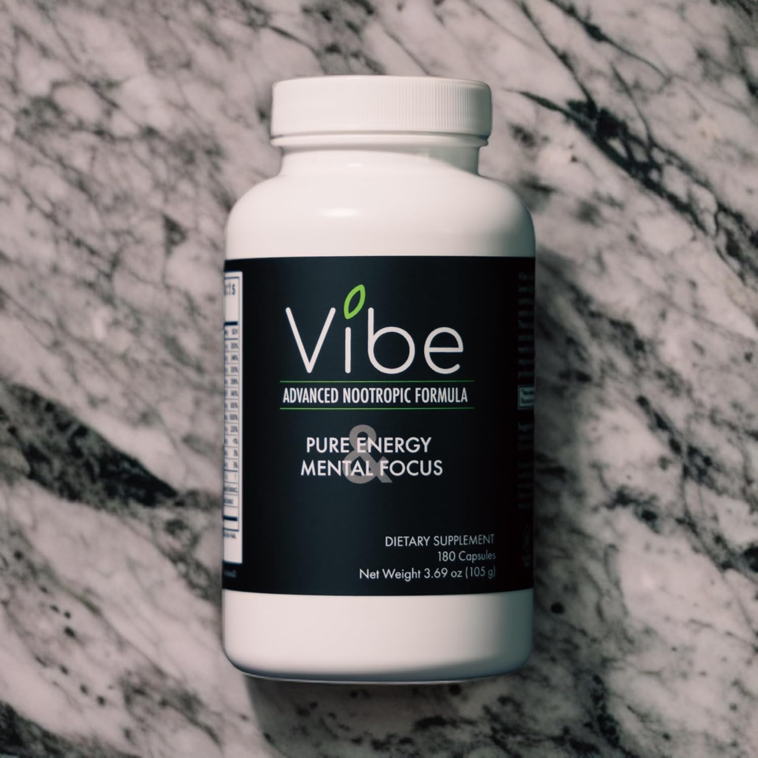 Tranont Vibe Nootropic Supplement - 180 Capsules - Natural Brain Support Formula for Energy, Focus, and Clarity - Brain Fog Relief - Nutrient-Packed Ingredients