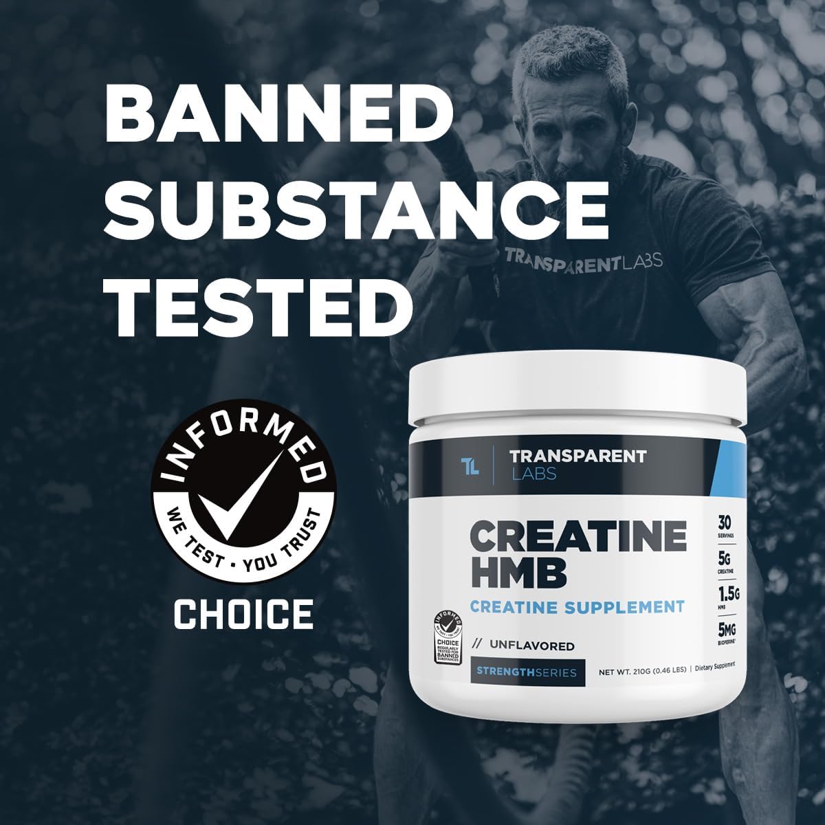 Transparent Labs Creatine HMB Powder - Muscle Growth & Strength Booster - 30 Servings, Hawaiian Splash