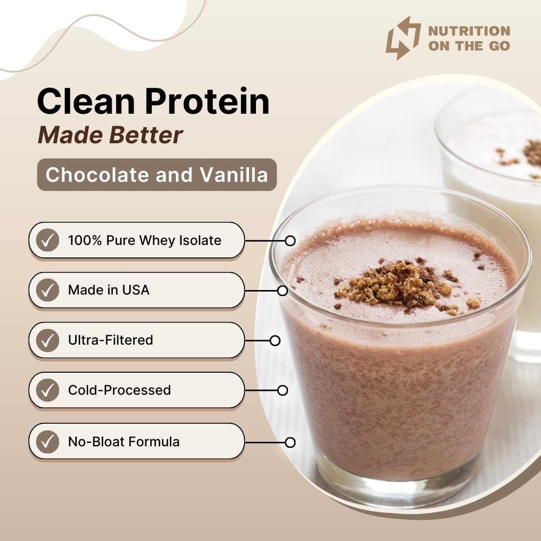 Travel-Friendly Mixed Whey Protein Powder with Creatine - 25g Protein, 5g Creatine - Gluten-Free, No Added Sugar - 30 Single-Serve Packets