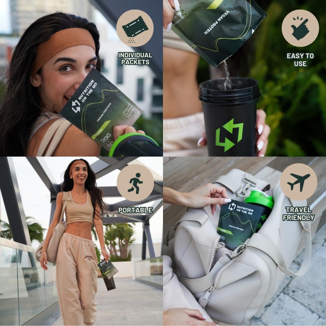 Travel-Friendly Vegan Protein Powder with Creatine - Chocolate & Vanilla Single-Serve Packets - Dairy & Gluten-Free - 30 Pack