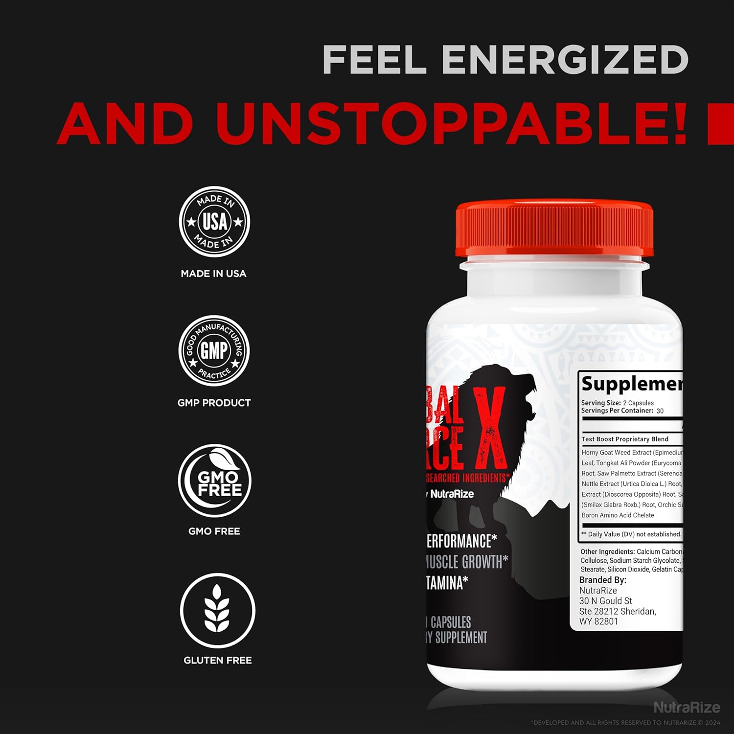 TribalForce X Capsules (3 Pack) - Natural Male Performance Support for Lasting Energy - 180 Capsules