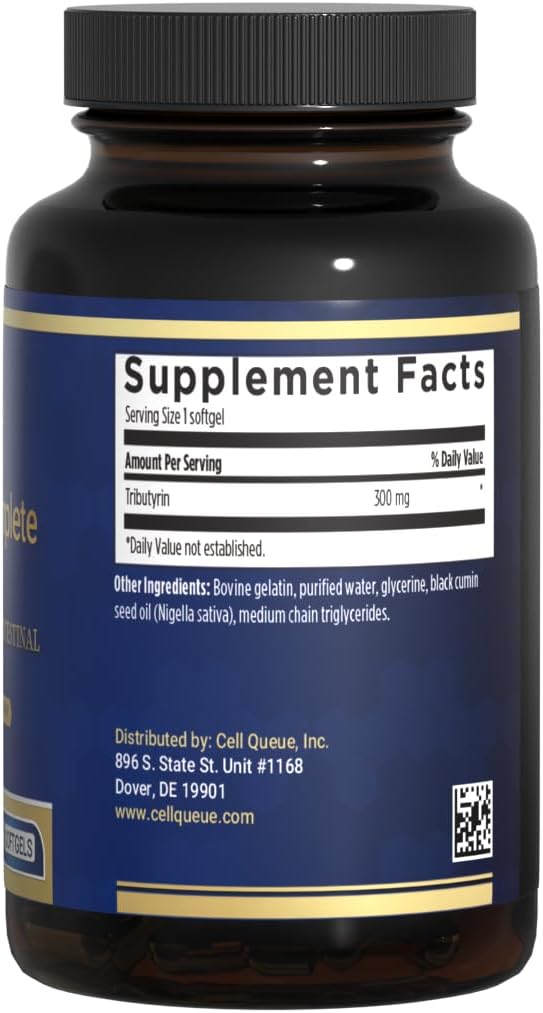 Tributyrin Butyrate Gut Health Supplement - Postbiotics for IBS & Colon Health, Constipation Relief - 60 Softgels