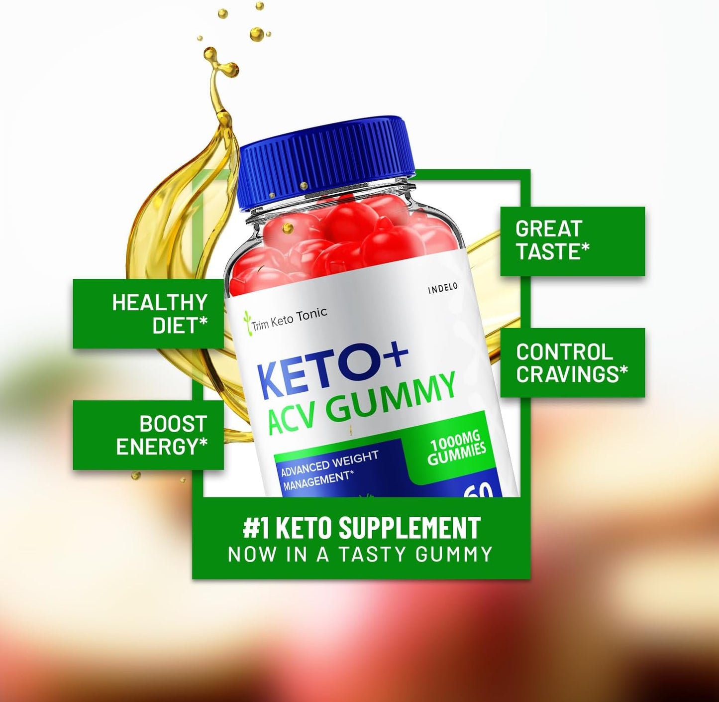Trim Keto Tonic Apple Cider Vinegar Gummies 3 Pack - Weight Management Supplement with B12 - Advanced ACV Gummies - Trim Keto Tonic Reviews