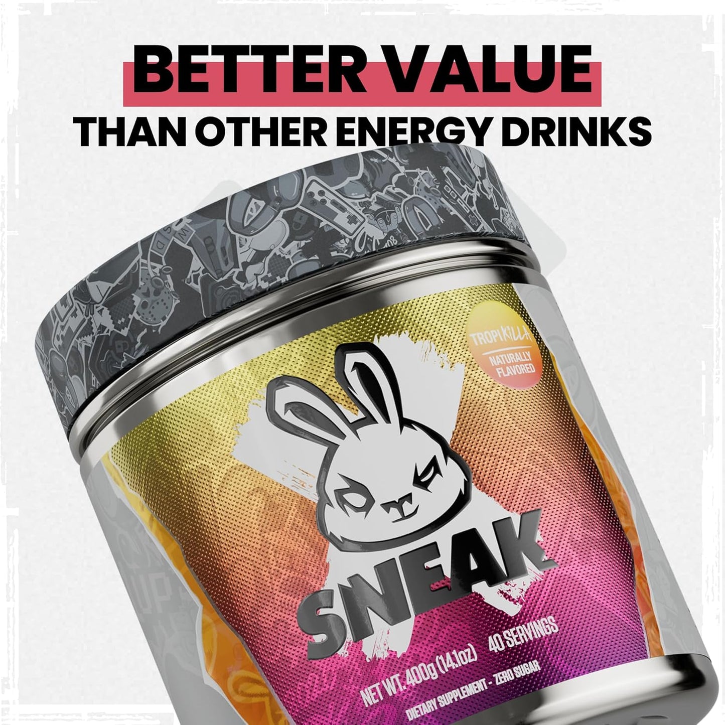 Tropikilla Energy Drink Powder | Natural Caffeine & Nootropics | No Sugar | 40 Servings