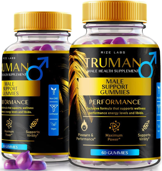 Truman Gummies for Men - All-Natural Performance Supplement (2 Pack, 120 Gummies)