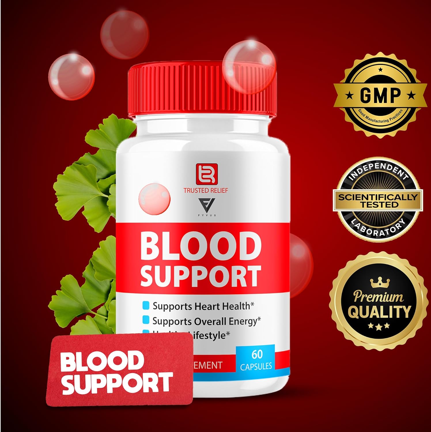 Trusted Relief Blood Support Capsules - Advanced Strength Formula (2 Pack, 120 Capsules)
