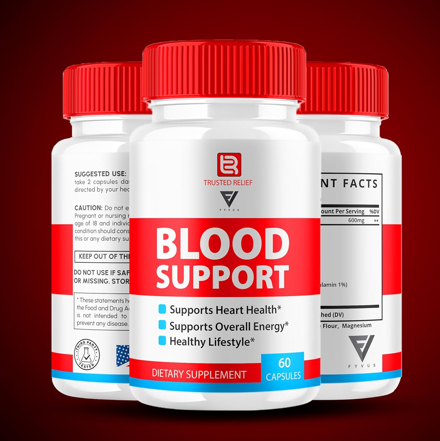Trusted Relief Blood Support Capsules - Advanced Strength Formula (2 Pack, 120 Capsules)